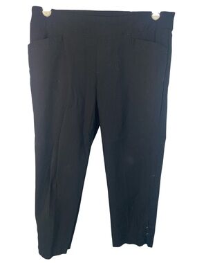 Lee Mid Rise Fit Black Stretch Pull On Capris Pants Women’s Size 16